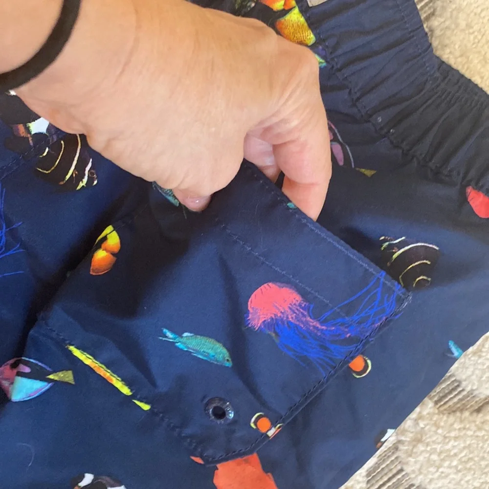 NWT Gap Kids Boys Swim Trunks Fish Sea Life Graphics |Size XL